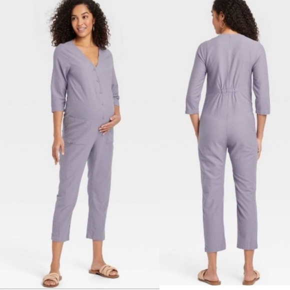 The Nines by Hatch Target Maternity Jumpsuit one piece size s small purple - Picture 1 of 9